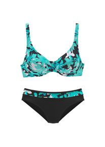 Petite Fleur, Damen, B&uuml;gel-Bikini mit floralem Druck, t&uuml;rkis-bedruckt, Cup B, 38 -Cup B, t&uuml;rkis-bedruckt, Trendiges Floral-Design