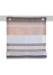 Kutti , Raffrollo »Jamaica«, mit Hakenaufhängung, ohne Bohren, freihängend, halbtransparent, Polyester, gewebt, Streifen, mit Edelstahlhaken ,...