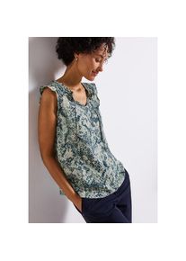Street One, Damen, Blusentop Print mit R&uuml;schen, arona blue, 38, arona blue, &Auml;rmellose Tunika von Street One
