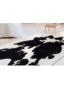 Bruno Banani, Hochflor-Teppich &raquo;Makayla&laquo; rechteckig 30 mm H&ouml;he Kuhfell-Muster, Kunstfell, weicher Flor, schwarz, Kunstfaser, B : 120 cm 1 Stk. -30 mm,