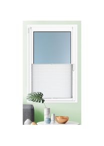 Kutti , Plissee »Brisa« Lichtschutz ohne Bohren verspannt Klemmfix, Sichtschutz, blickdicht, einfarbig, Klemmträger , weiß , Obermaterial: 100%...