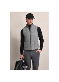 Bugatti, Herren, Kurzweste mit tonalem Fischgratmuster, dunkelgrau, 56, dunkelgrau, Woll-Baumwoll-Mix
