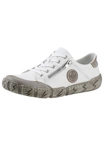 Rieker, Damen, Sneaker mit Zierrei&szlig;verschluss, Freizeitschuh, Halbschuh, Schn&uuml;rschuh, wei&szlig;-taupe, 42, wei&szlig;-taupe, Sneaker mit Zierrei&szlig;verschluss