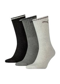Puma , Sportsocken »UNISEX STRIPED CREW SOCK 3P«, (3 Paar), Komfort-Bund, Frottee-Polsterung, flache Zehennaht , anthracite / grey , 47-49 , 47-49...