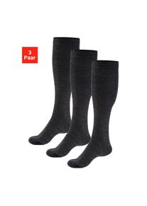 Bench. , Kniestrümpfe, (Packung, 3 Paar), Herrenkniestrümpfe mit wärmender Wolle , 3x anthrazit , 39-42 , 39-42 , Kuschelige Wollkniestrümpfe für...