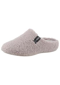 VERBENAS , Pantoffel »YORK GALES«, Pantoffel, Hausschuh, Homeslipper zum Schlupfen , helltaupe , 40 , 40 , Kuscheliger Hausschuh mit Label