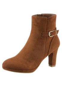 Aniston SHOES , Stiefelette, Reißverschluss-Stiefelette, Trichterabsatz - NEUE KOLLEKTION , cognacfarben , 40 , 40 , Elegante Stiefelette aus der...