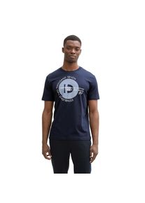 Tom Tailor Denim , T-Shirt, mit verschiedenen Logo Prints , dark navy , L , L , T-Shirt von Tom Tailor Denim