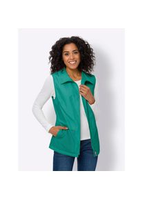 Classic Basics , Damen , Kurzweste , smaragd , 42 , 42 , flotter Umlegekragen