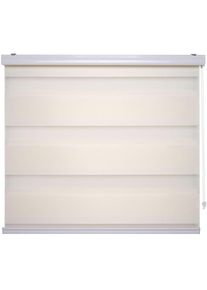 Liedeco , Doppelrollo »DUO-Rollo mit 20 cm Streifen« Lichtschutz mit Bohren im Fixmaß , champagner , Obermaterial: 100% Polyester , 160 cm