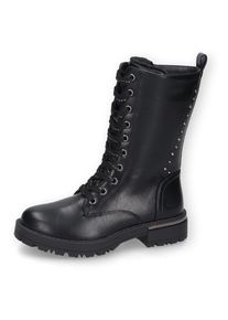 Dockers by Gerli , Kinder,Jugendliche , Winterboots Biker Boots, Stiefel mit Reißverschluss , schwarz-silber , 40 , 40 , Schnürstiefel von Dockers...