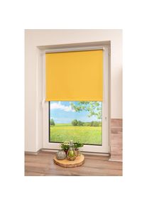K-home , Seitenzugrollo »Thermo Klemmfix-Rollo« verdunkelnd energiesparend ohne Bohren 1 Stück , gelb , Obermaterial: 100% Polyester , 150 cm