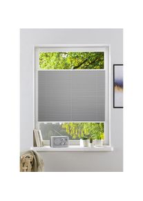 my home , Plissee »GELLO« Lichtschutz ohne Bohren verspannt in Streifen-Optik, Klemmfix, im Fixmaß , grau + grau + grau , Obermaterial: 100%...