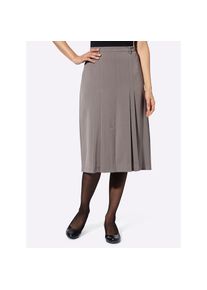 CLASSIC, Damen, Faltenrock, taupe-meliert, 25, taupe-meliert, mit Wooltouch-Effekt