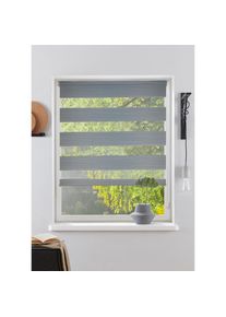 Bruno Banani , Doppelrollo »NURI« Lichtschutz Sichtschutz ohne Bohren freihängend Klemmfix-Doppelrollo, NEUHEIT! , hellgrau , Obermaterial: 100%...