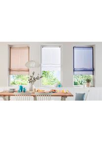 my home , Raffrollo »Carpi« mit Hakenaufhängung ohne Bohren Transparent, Voile, Polyester , weiß , Obermaterial: 100% Polyester , 140 cm