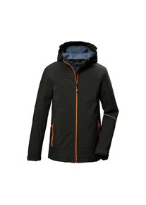 Killtec , Kinder , Softshelljacke »KOW 366 BYS SFTSHLL JCKT« Wasserabweisende Softshelljacke mit Fleece, Kapuze und Reflektoren , schwarz , 116 ,...