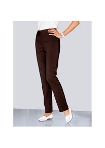 Classic Basics , Damen , Stretch-Hose , schokobraun , Normalgrößen , 54 -Normalgrößen , 54 , Hose in gerader Schnittführung