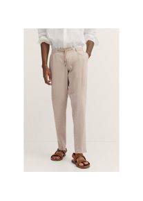 Bugatti, Herren, Bundfaltenhose mit Baumwoll-Leinen-Mix, 30-beige, L&auml;nge 34, 36 -L&auml;nge 34, 30-beige, Baumwoll-Leinen-Mix