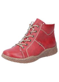 Rieker , Damen , Winterboots , Schnürboots, Stiefelette, High Top Sneaker mit Innenreißverschluss , rot , 37 , 37 , Schnürboots mit...