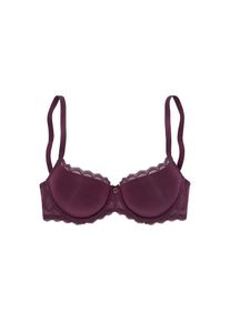 Lascana, Damen, Schalen-BH &raquo;Evita&laquo; mit feiner Spitzenborte, Dessous, aubergine, Cup A, 85 -Cup A, aubergine, Schalen-BH mit feiner Spitze am Cuprand 