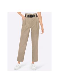 CR&Eacute;ATION L creation L, Damen, Bundfaltenhose, beige, Kurzgr&ouml;&szlig;en, 26 -Kurzgr&ouml;&szlig;en, beige, gewebte Qualit&auml;t