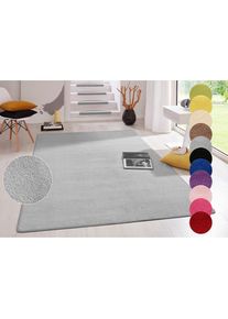 Hanse Home , Teppich »Fancy« rechteckig 7 mm Höhe Kurzflor, Läufer, uni, gekettelt, Wohnzimmer, Schlafzimmer, Esszimmer , grau , Obermaterial: 100%...