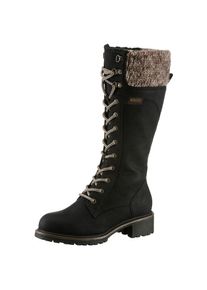 Tamaris , Winterstiefel, Blockabsatz, Schnürstiefel, Langschaftstiefel, vegane Verarbeitung , schwarz , 41 , 41 , Schnürstiefel mit...