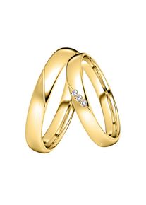 DOOSTI, Damen, Trauring &raquo;Schmuck Geschenk Silber 925 Trauring Ehering Partnerring LIEBE&laquo; wahlweise mit oder ohne Zirkonia, gelbgoldfarben, 