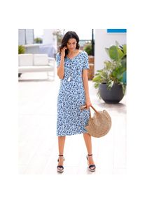 Inspirationen , Sommerkleid »Jersey-Kleid« , hellblau-jeansblau-bedruckt , Kurzgrößen , 21 -Kurzgrößen , 21 , mit Viskose (ECOVERO)