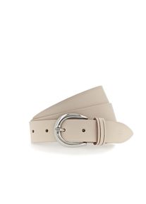 Tamaris, Damen, Lederg&uuml;rtel mit gl&auml;nzender silberfarbener Schlie&szlig;e, beige, beige, Damenlederg&uuml;rtel von Tamaris