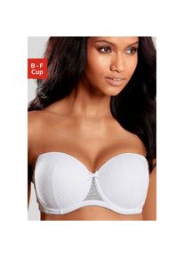 Nuance , Schalen-BH, mit Bügel aus Spitze mit abnehmbaren, transparenten Trägern, Dessous , weiß , Cup C , 95 -Cup C , 95 , Trägerloser Schalen-BH...