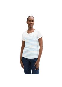 Tom Tailor Denim , T-Shirt, mit Streifen Muster , white mid blue stripe , XS (34) , XS (34) , T-Shirt von Tom Tailor Denim
