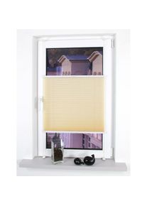 Liedeco , Plissee »Klemmfix« Lichtschutz ohne Bohren verspannt , beige , Obermaterial: 100% Polyester , 150 cm