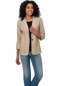 Damska Blejzer vo vzhľade ľanu béžová veľkosť 56