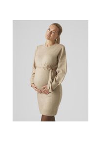 MAMALICIOUS, Damen, Umstandskleid &raquo;MLNEWANNE L/S ABK KNIT DRESS A. NOOS&laquo;, Natural Melange, N-Gr, L -N-Gr, Natural Melange, Kurzes Kleid von 