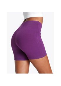 Lascana , Shorts mit breitem Bündchen und Logodruck, Loungewear , lila , N-Gr , 36/38 -N-Gr , 36/38 , Bequeme sportive Laufshorts