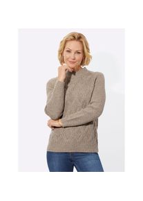 Classic Basics, Damen, Strickpullover &raquo;Pullover&laquo;, beige-meliert, 48, beige-meliert, Melange-Strick