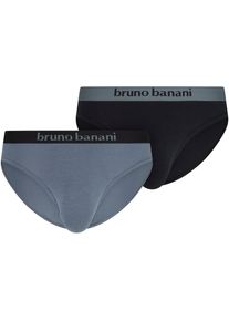 Bruno Banani , Juegendliche , Slip »Flowing« 2er Pack, mit Logobund , mondgrau/schwarz , L , L , Unterhose von Bruno Banani