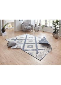 Hanse Home, Teppich &raquo;Malibu Wendeteppich&laquo; rechteckig 5 mm H&ouml;he In-& Outdoor, Wetterfest, Balkon, L&auml;ufer, Wohnzimmer, Wasserfest, blau, Kunstfaser, B :