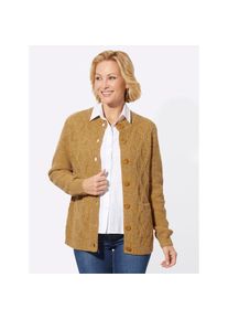 Classic Basics, Damen, Strickjacke, ocker-meliert, 42, ocker-meliert, Melange-Strick