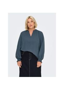 Only CARMAKOMA, Damen, Shirtbluse &raquo;CARMETTA LIFE V-NECK TOP WVN NOOS&laquo;, Ombre Blue, 54, Ombre Blue, Blusenshirt von Only CARMAKOMA