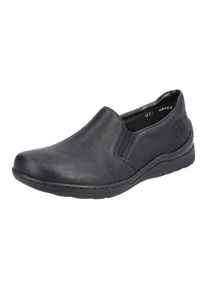 Rieker , Slipper, Alltagsschuh, Schlupfschuh, Freizeitschuh mit beidseitigem Stretch , schwarz , 36 , 36 , Klassischer Slipper zum Schlupfen