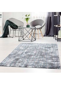 Carpet City , Teppich »Moda 1139« rechteckig 11 mm Höhe Läufer, weicher Kurzflor, abstrakt, Wohnzimmer , blau , Obermaterial: 100% Polypropylen , B...