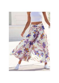 Lascana , Hosenrock, mit floralem Alloverdruck, Culotte, extraweites Bein , creme-flieder-rosé bedruckt , 34 , 34 , Extraweites Bein im Stil eines...