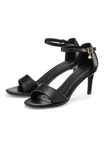 Lascana , High-Heel-Sandalette »Sommerschuh«, Sandale, Sandalette, Riemchensandalette VEGAN , schwarz , 41 , 41 , Angenehme Absatzhöhe von 8 cm