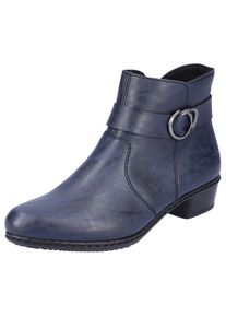 Rieker, Damen, Stiefelette mit h&uuml;bscher Zierschnalle, schmale Form, blau, 40, blau, In eleganter Optik