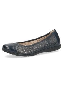 Caprice , Ballerina, Slipper, Bequemschuh, Schlupfschuh mit Perforation , dunkelblau , 37 , 37 , Ballerina in bequemer Form