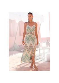 Lascana , Midikleid, mit sommerlichem Print und Schlitz, Sommerkleid, Strandkleid , grün-rostorange-aubergine-bedruckt , N-Gr , 34 -N-Gr , 34 ,...