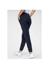 Kangaroos, Damen, Fleecehose mit Eingrifftaschen und Tunnelzug, marine, N-Gr, 34 -N-Gr, marine, Bequeme Schlupfhose mit embossed Aufdruck von 